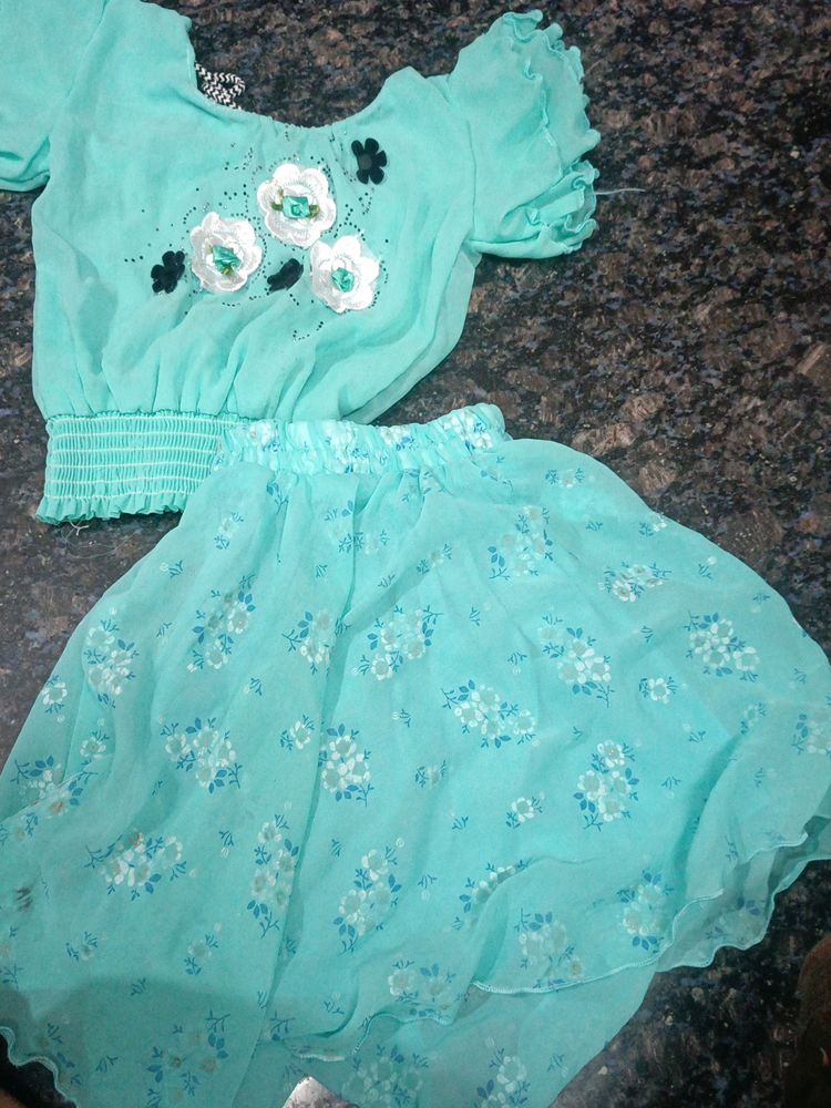 Stylish Top And Skirt For Baies Under 1 Yr