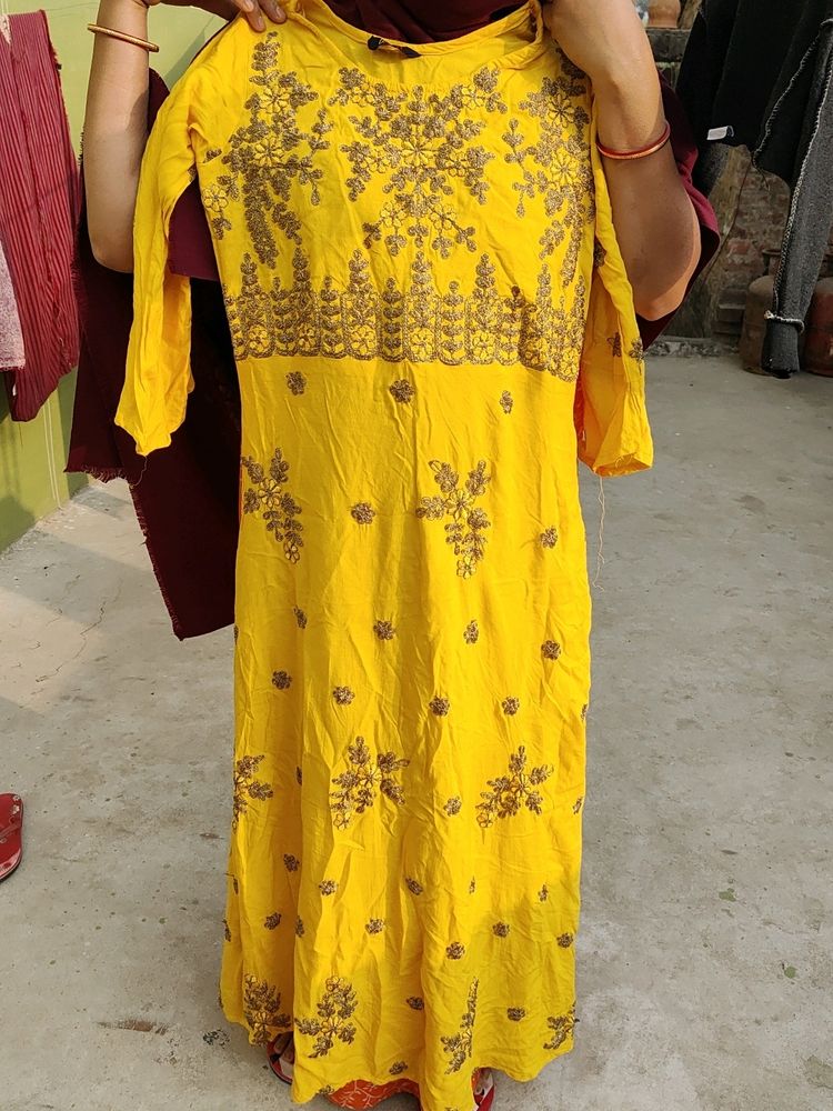 Yellow Gown Kurta