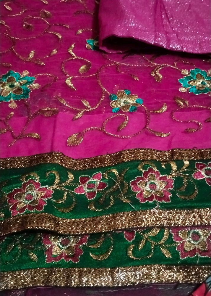 Saree With Stitched Blouse