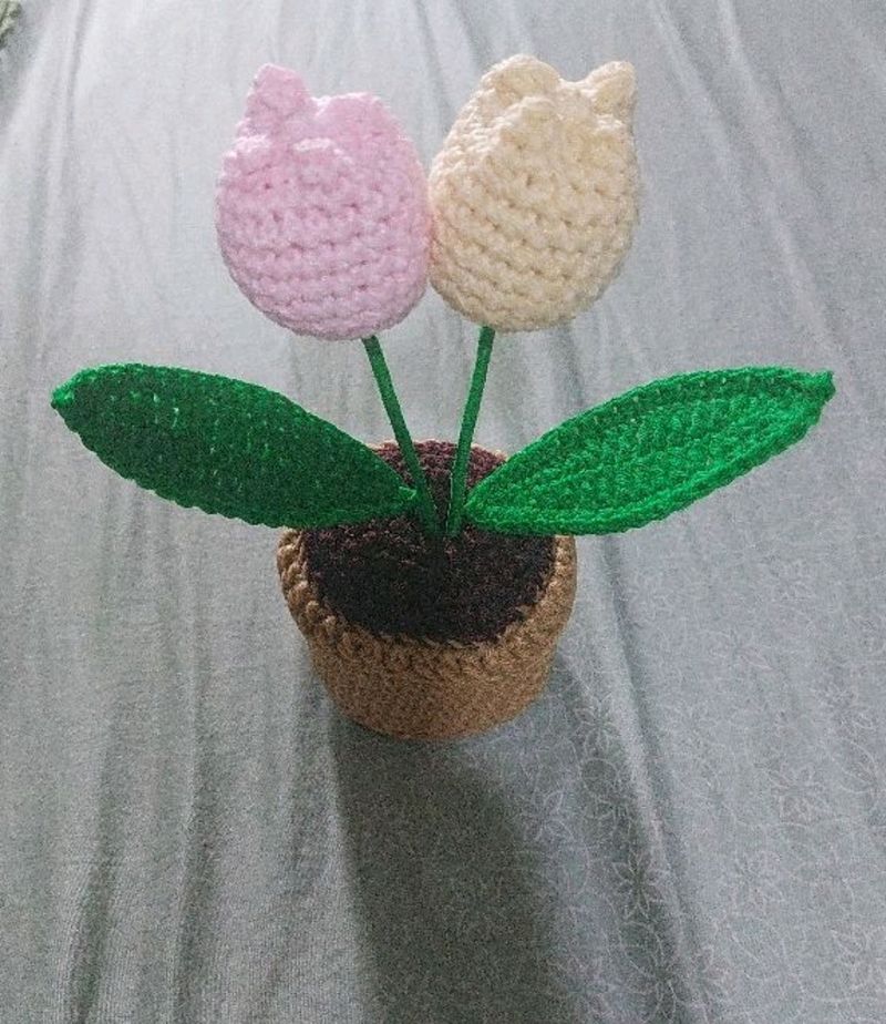 Crochet Mini Tulips Pot