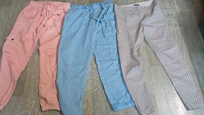 Combo Of 3 Pants- Cotton, Jogger And Slim Fit