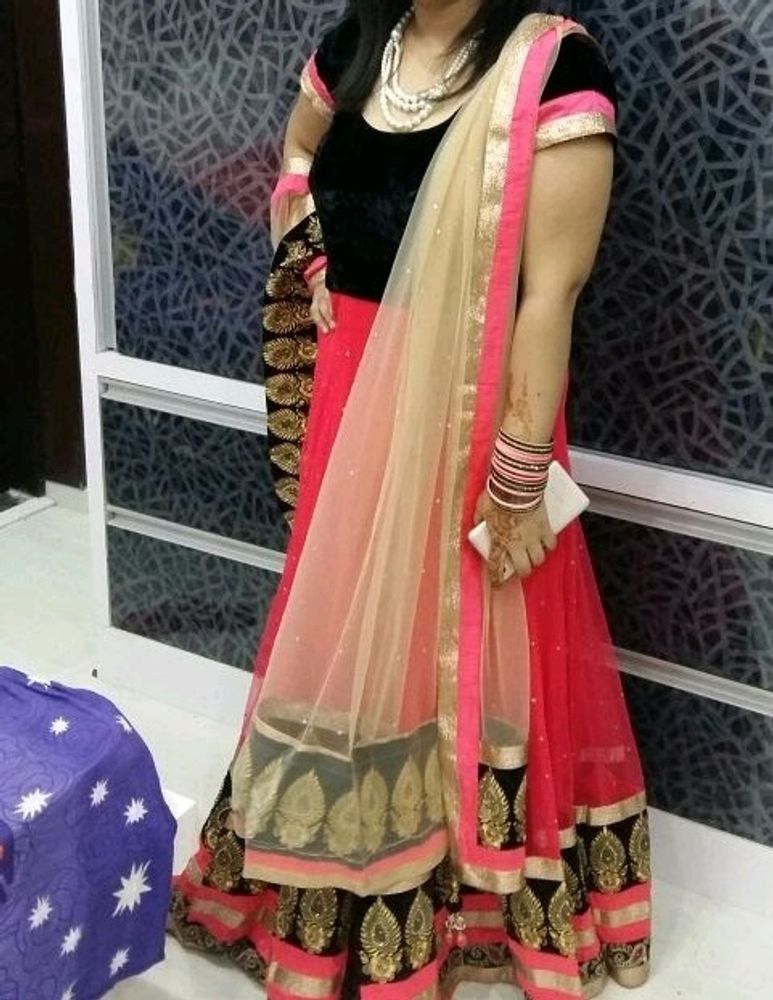 Pink Anarkali Suit with Long dupatta