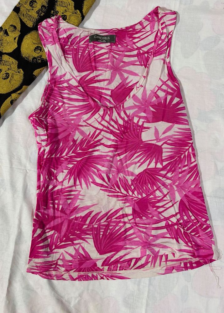 Pink Floral Tank Top