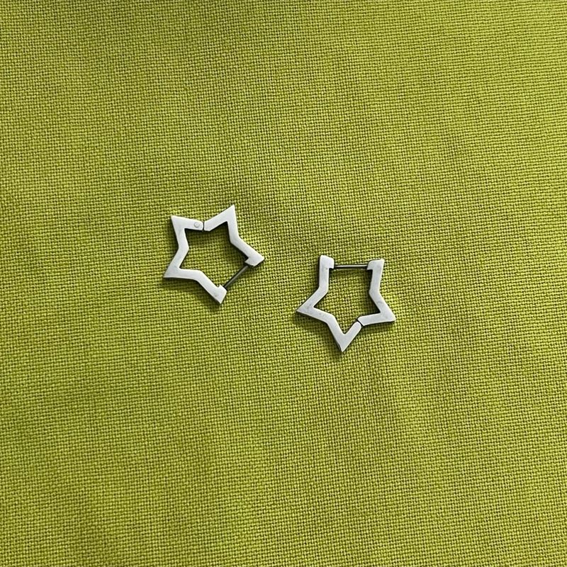 Y2k Star Hoop Earrings (Silver)