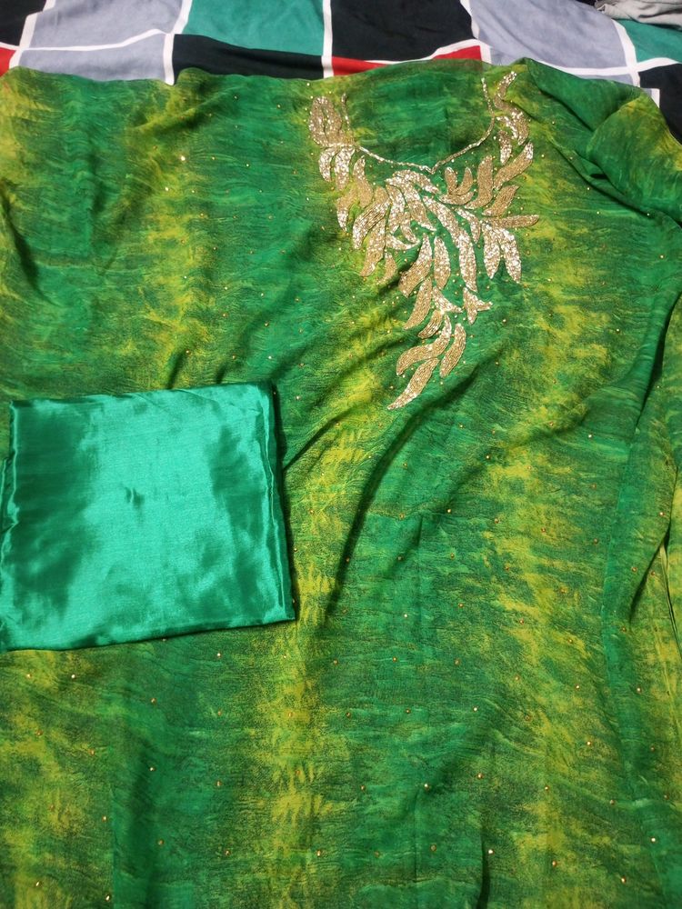 Very Beautiful Green Handwork Suit