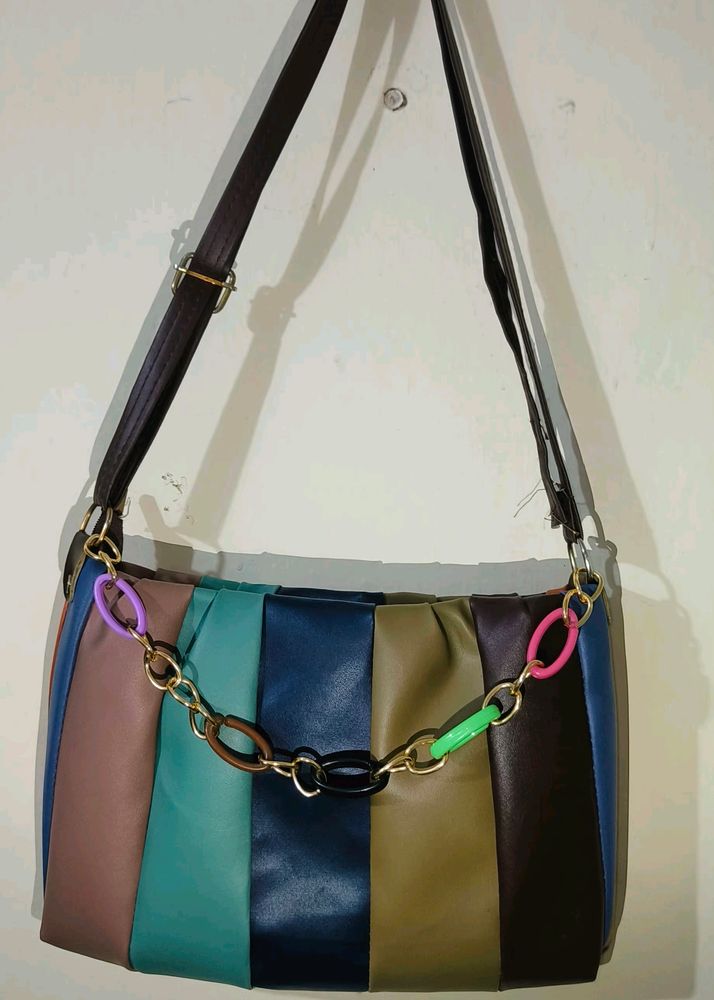 Women's Fashionable Multicolour Branded Sling Bag