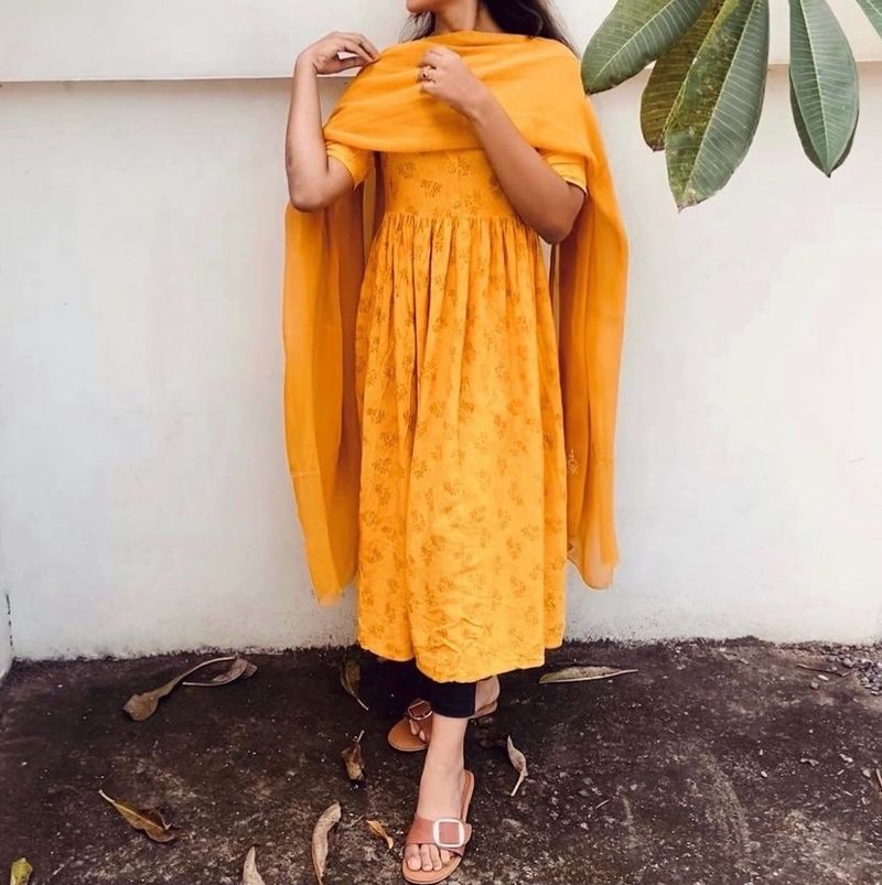 Avasaa Yellow Long Kurti