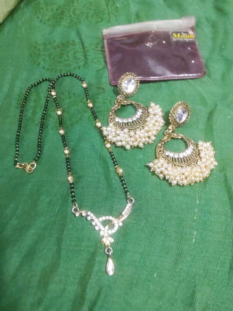 Mangalsutra With Earring Combo Deepika Inspired