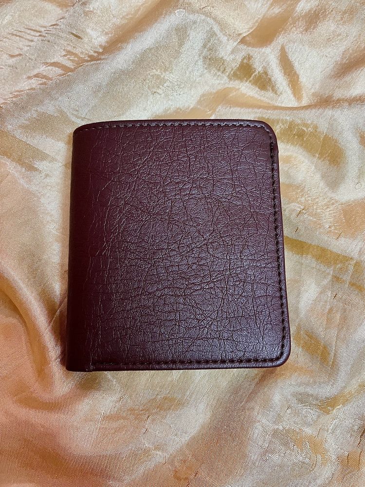 mini brown leather wallet