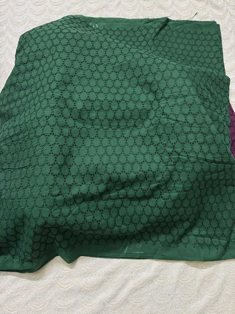 Green Color Hakoba Fabric 1meter