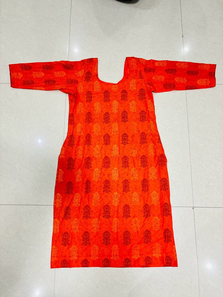 Cotton Orange Kurta