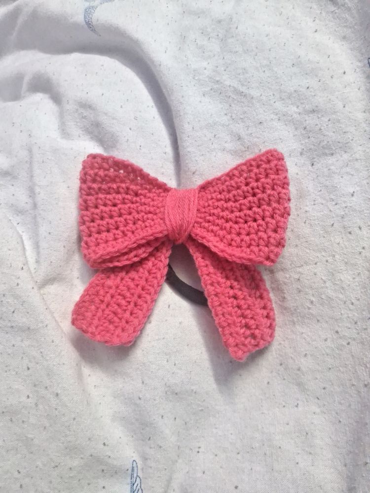 Crochet Bow Hair Tie (Hair Accessory)