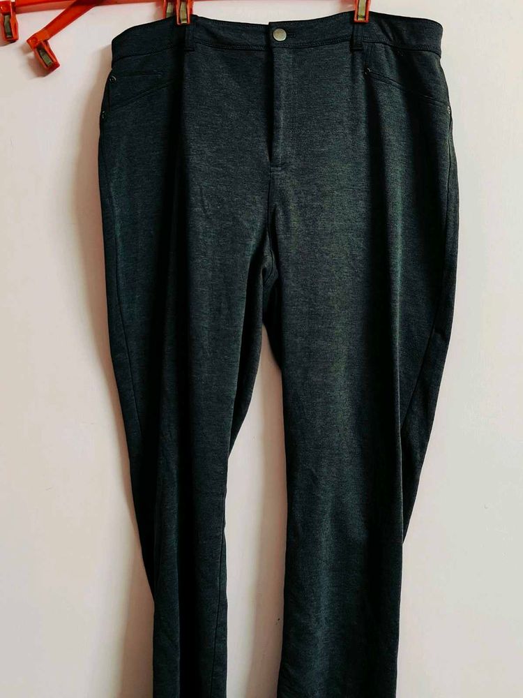 Dark Grey Formal Straight Trousers