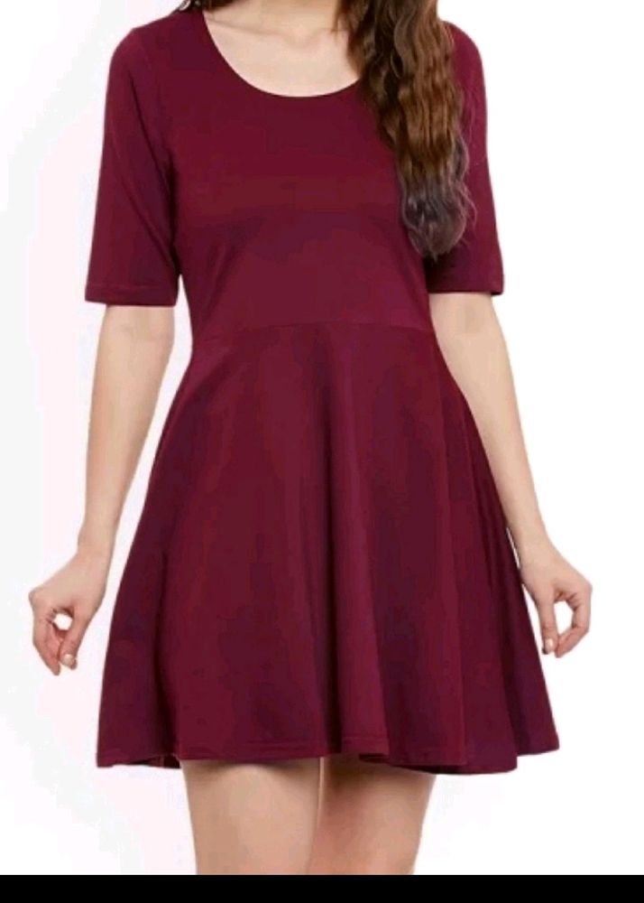 Marron Flared And Fit Dress