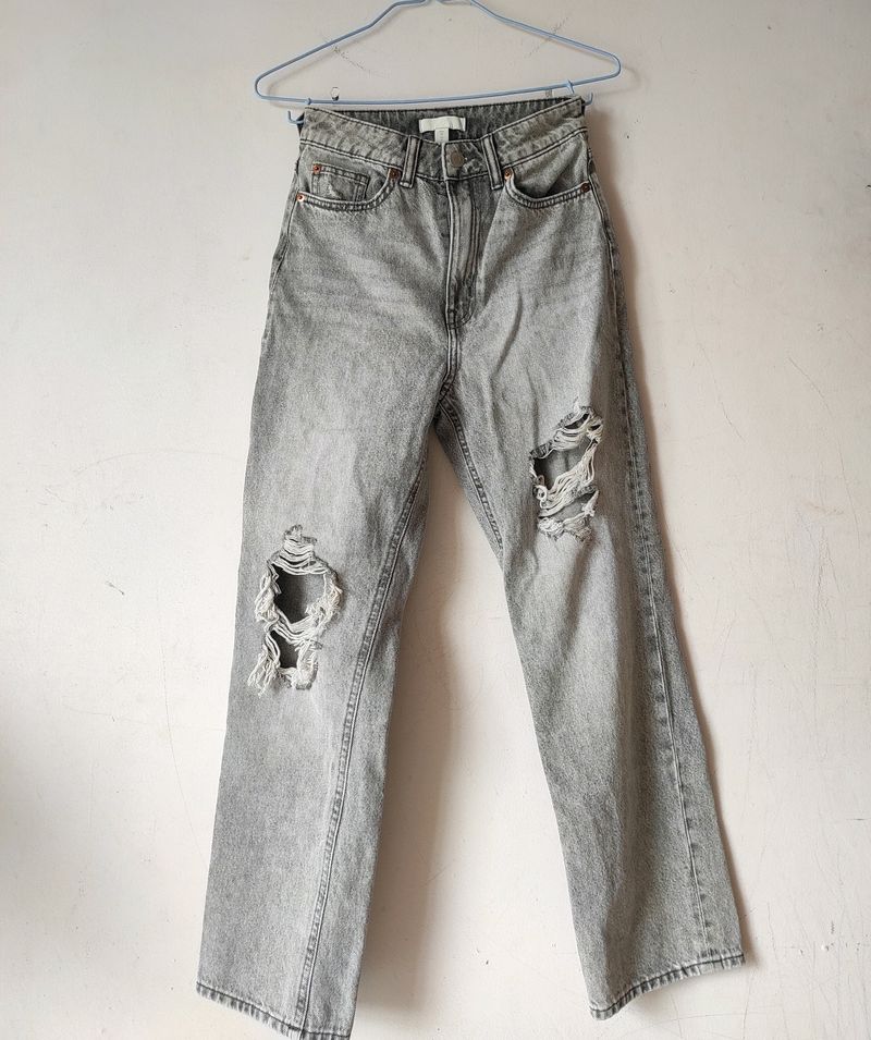 H&m Straight High Ankle Jeans