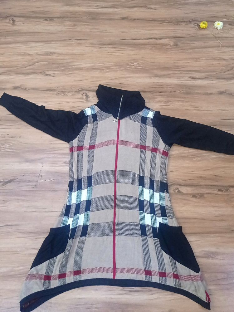 Turtle Neck Woolen Dress