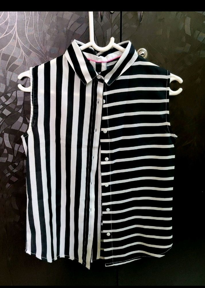 Overcot Sleeveless Zebra Design Jacket