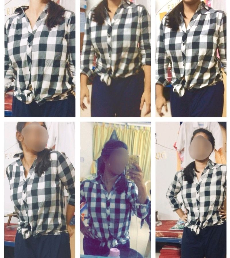 Black&white Checked Shirt (XXL size)