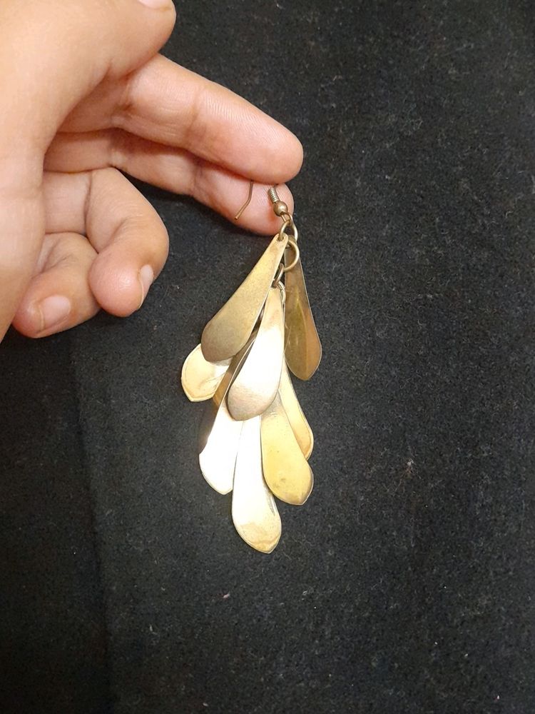 Long Beautiful Earrings Golden IN Colour