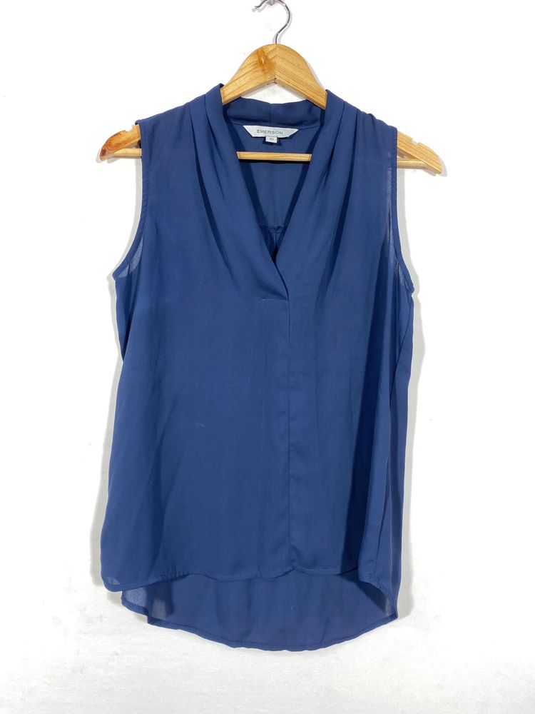 Navy Blue Sleeveless Top