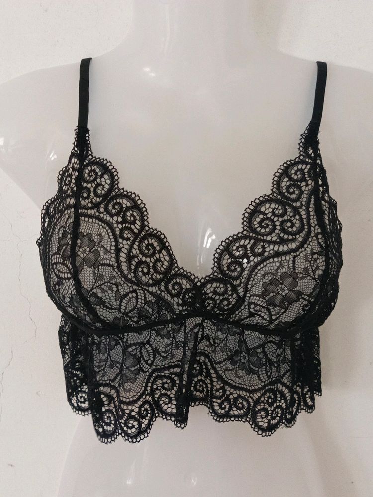 SEXY BLACK NET BRALETTE