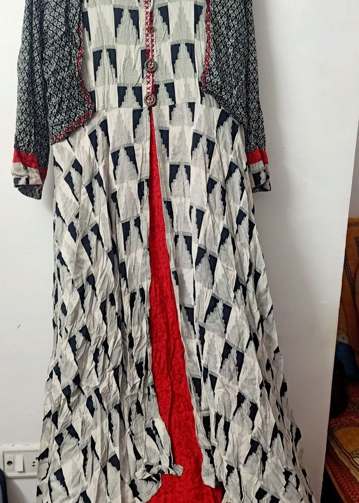 Beautiful Jacket Anarkali Kurti Heavy Umbrella