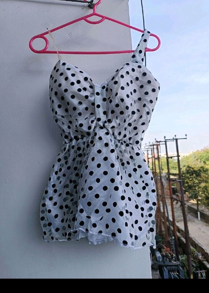 White Polka Dots Top