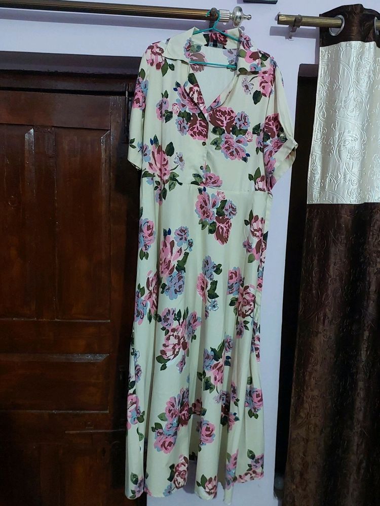 Off White Floral Dress