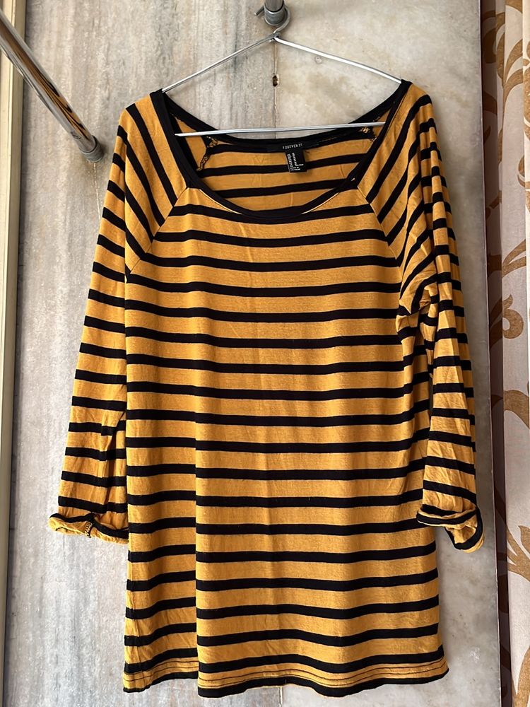 mustard mid sleeves top