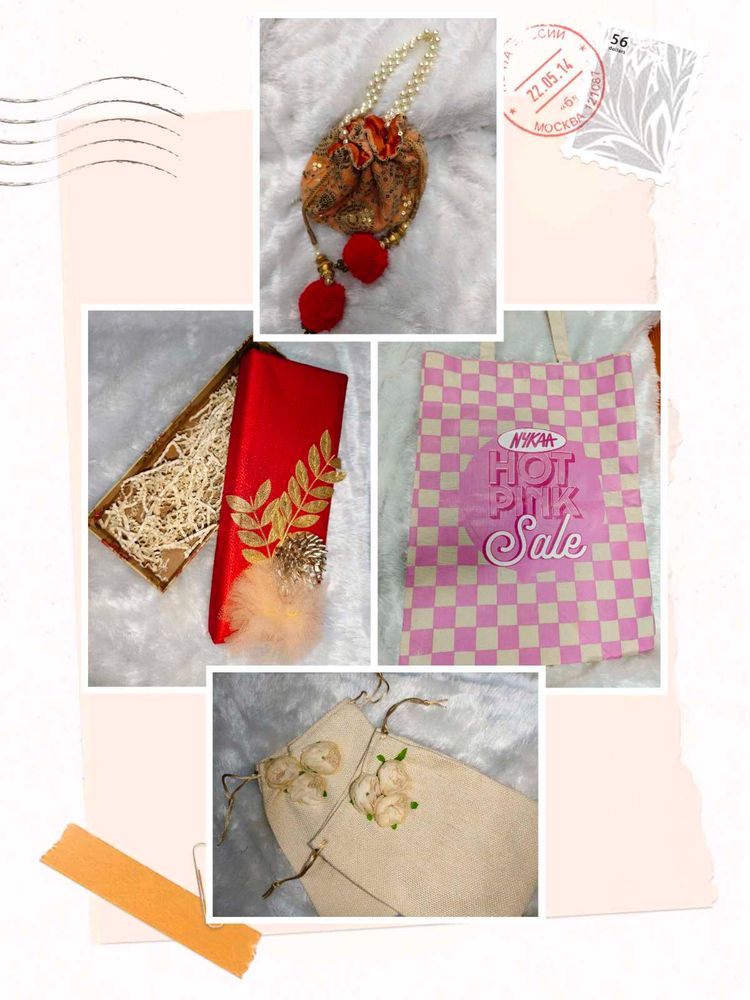 Combo Of 4 Item's, Gifting Bags & Box, Potli Bag,