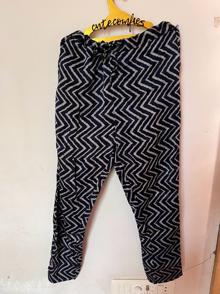 Ghaji Silk Blue Straight Pant