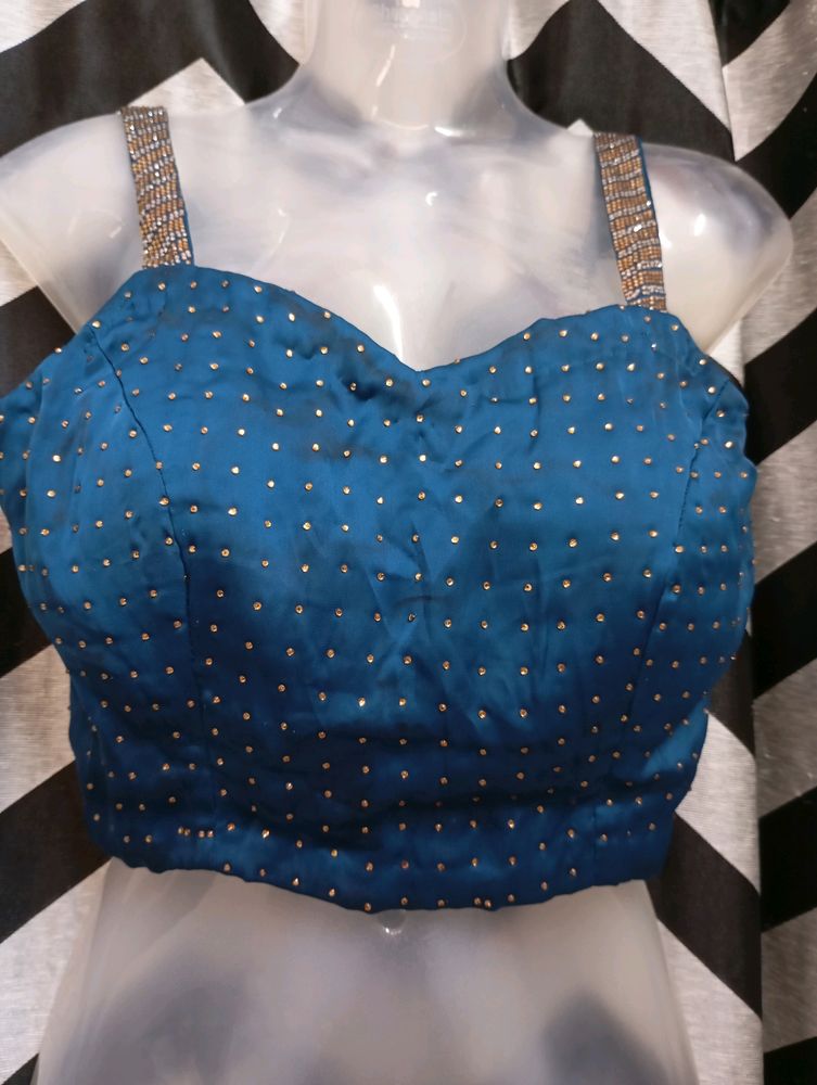 Blue Padded Blouse