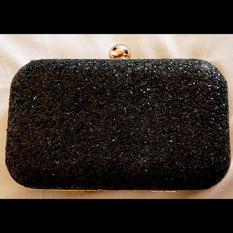 Nykaa Black Glitter Clutch