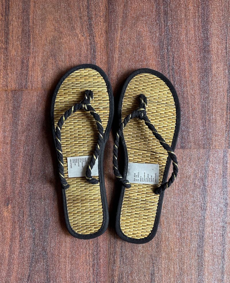 Black & Gold Flip Flops