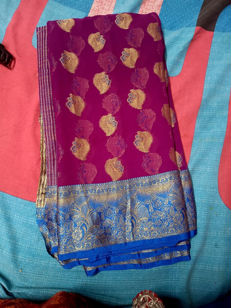 New Gorget Banarasi Saree Resham Zari