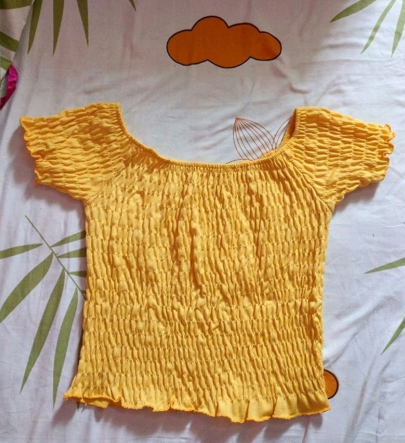 Yellow Smocked Top