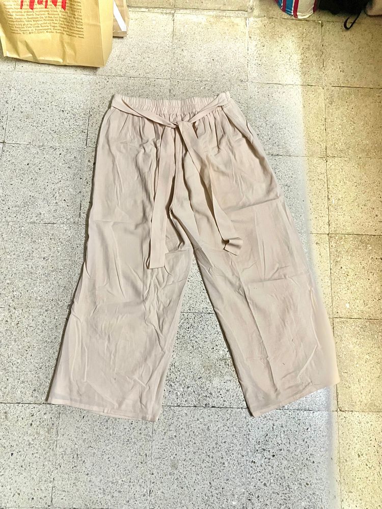 Women Peach Coloured Straight Trousers