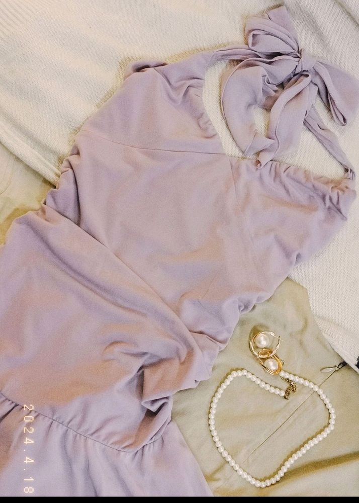 Dreamy Mermaid Style Lilac Flared Dress🌸🌷