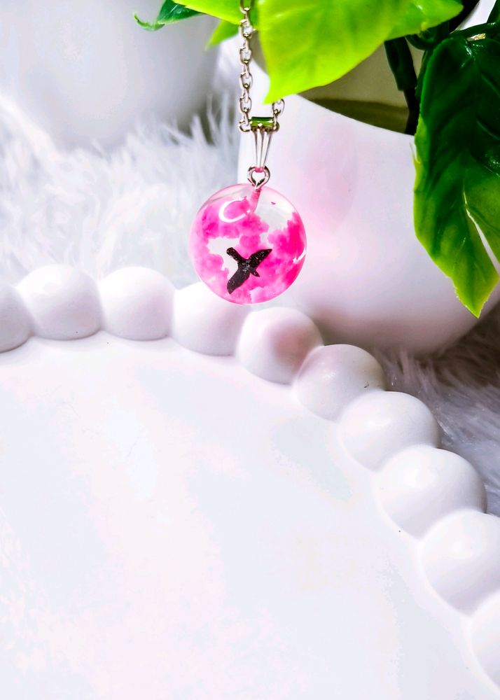 Glow In The Dark Pink Cloud Necklace