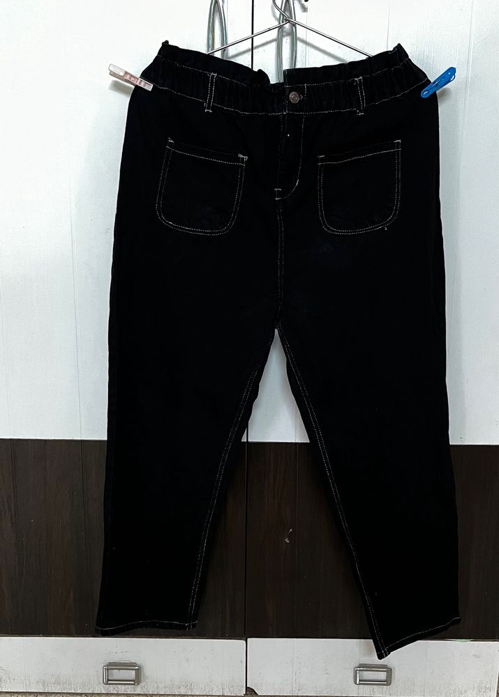 Front 2 Pocket Black Denim