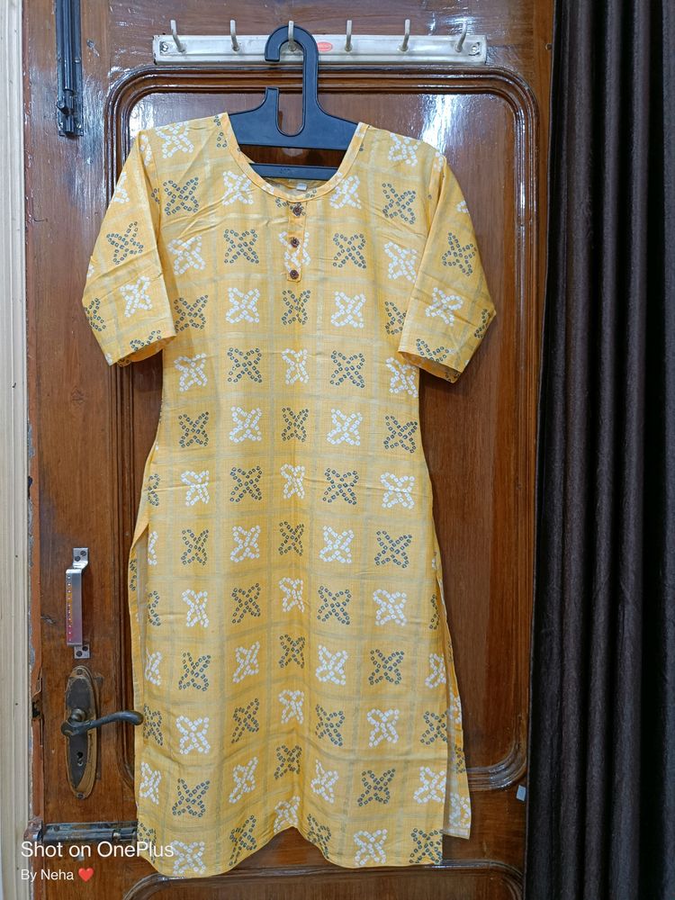 Bandhej Print Lime Yellow Colour