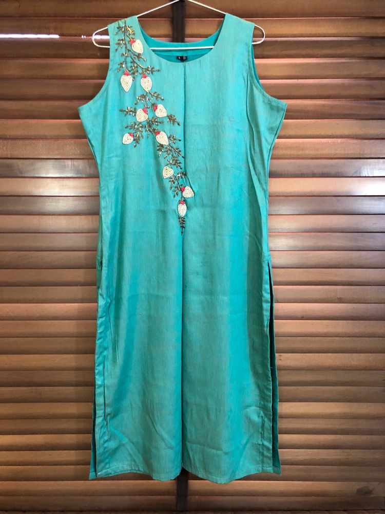 Peacock Colour Shaded Kurti Only