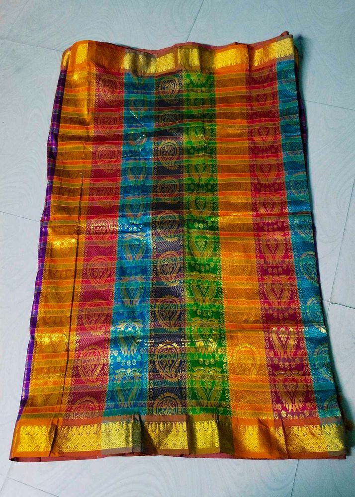 Multi Colour Kanjeevaram Silk Saree