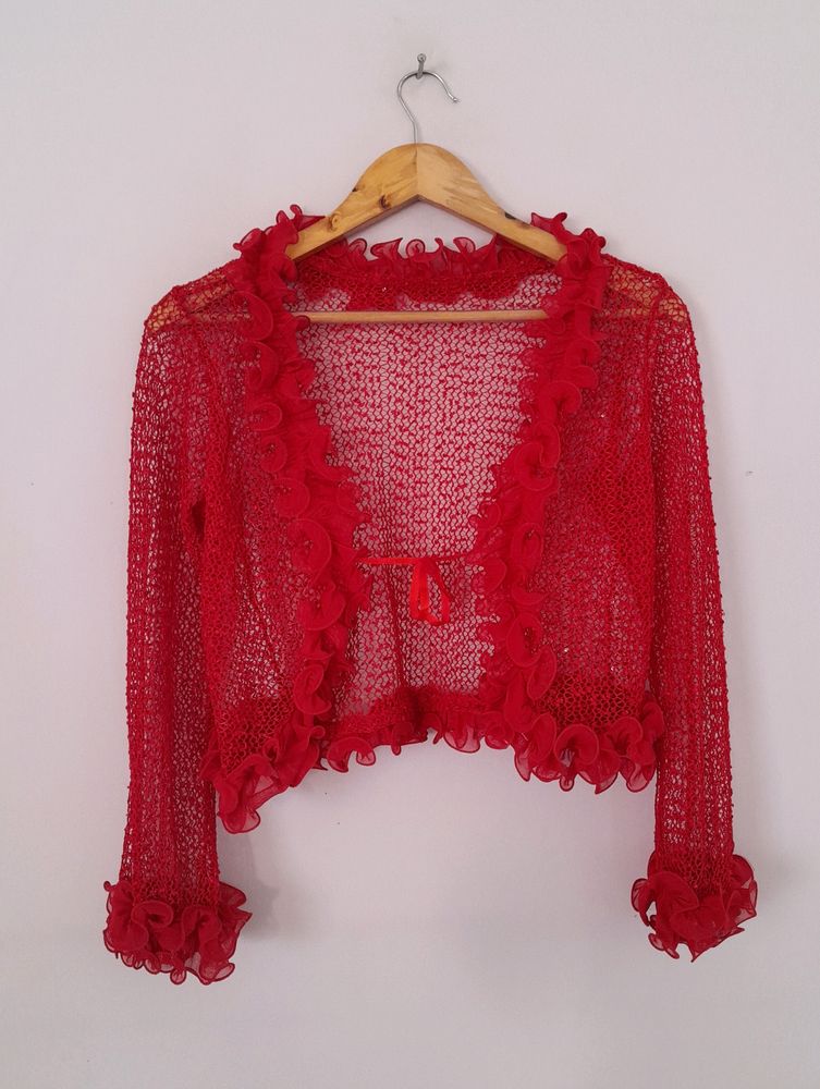 Red Color Shrug (Women's)