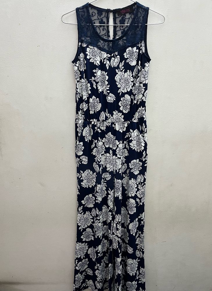 Blue&White Floral Jumpsuit