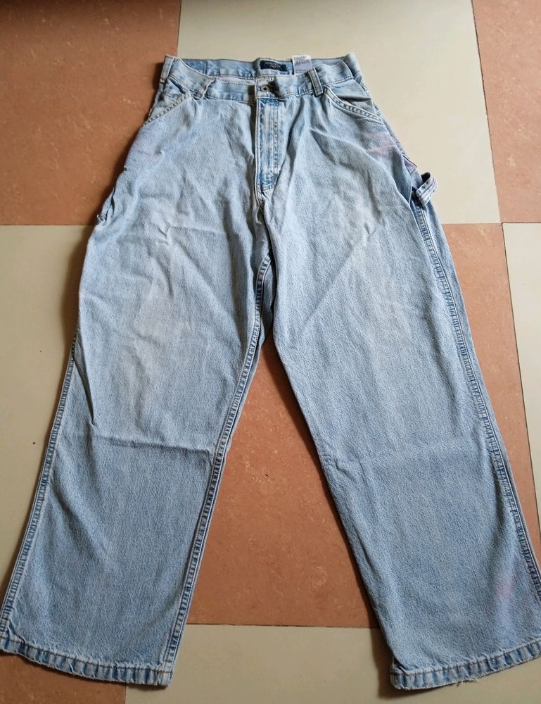 Ice Blue Cargo Jeans