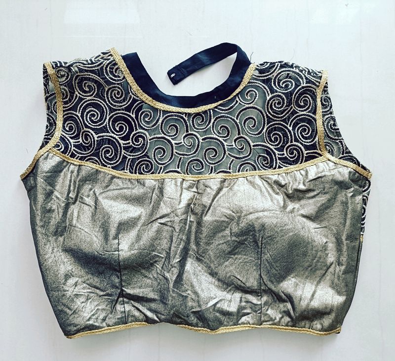 Shimmery Metalic Gold Blouse With Padding