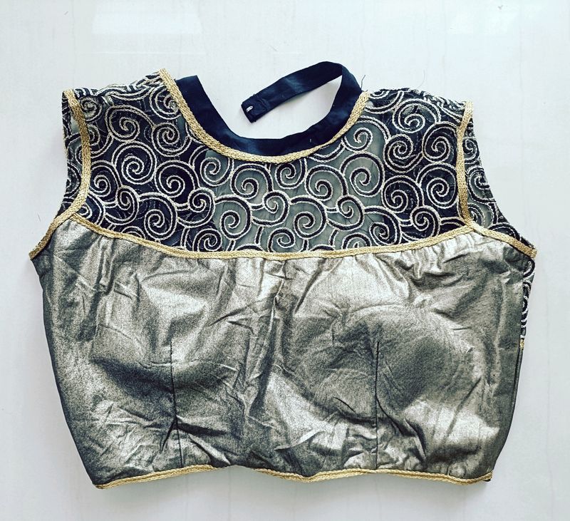 Clearance:Shimmery Gold Blouse With Padding