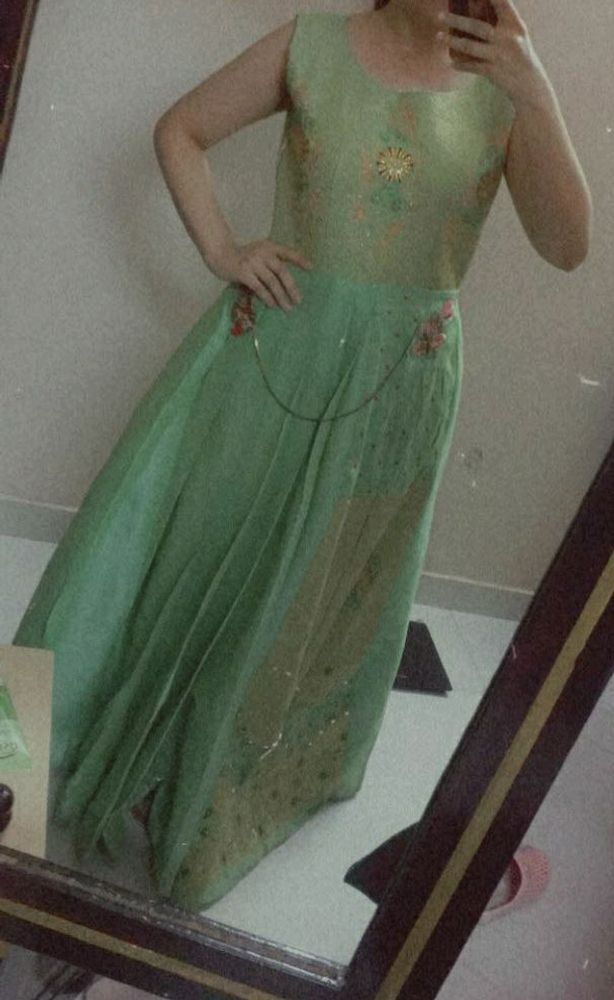 green floor touch elegant gown #like new