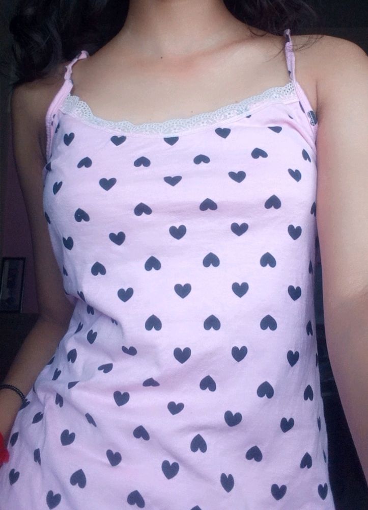 Pink Hearts Y2k Slip